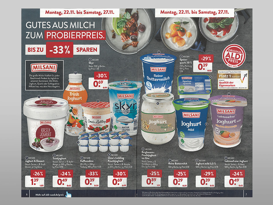  Milchpreise steigen, Kosten explodieren  und Aldi rabattiert